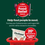 Chobani Australia continues support for SecondBite through Coles Community Food Relief Appeal