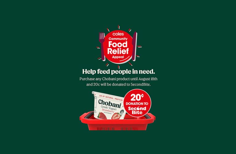 Chobani Australia continues support for SecondBite through Coles Community Food Relief Appeal